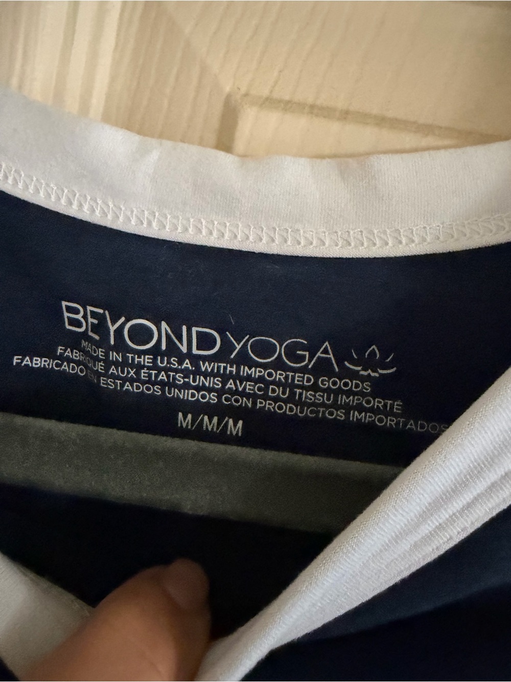 Beyond Yoga Navy Blue Tank Dress with White Trim - Picture 2 of 2
